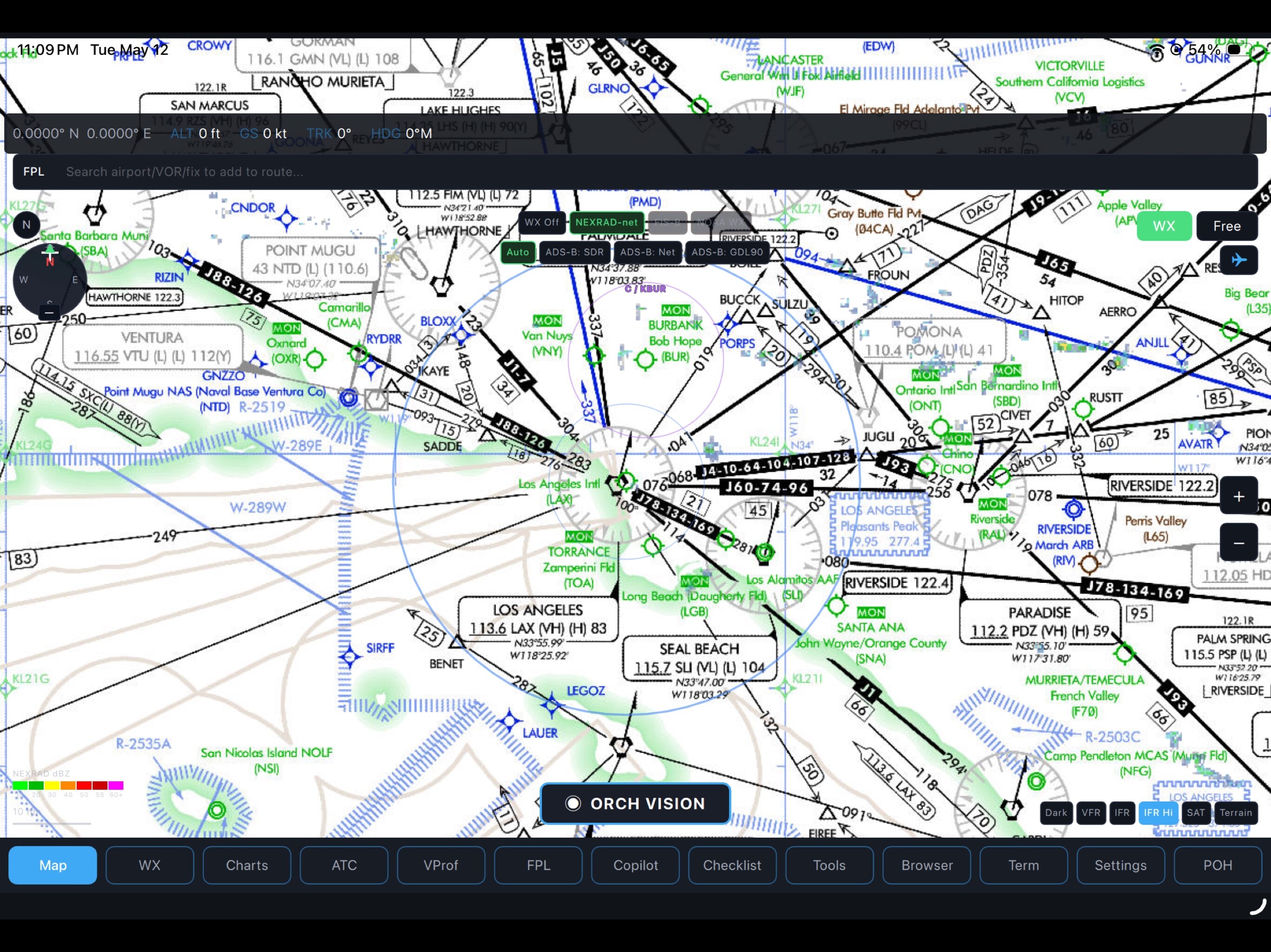 Carte IFR basse autour de LAX